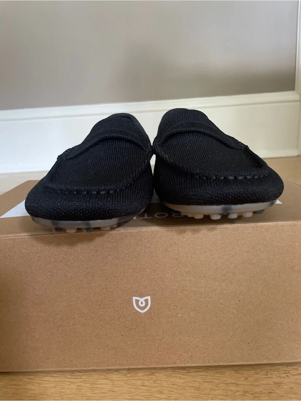 Rothy’s The Driver Loafer Flat Black Knit Comfort Shoes Women’s Size 9